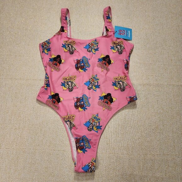 Cakeworthy Barbie California Dream Pink One Piece Swim Suit Bathing Suit 2XL NEW - Picture 2 of 7